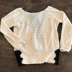 Off shoulder/open back sweater - size small